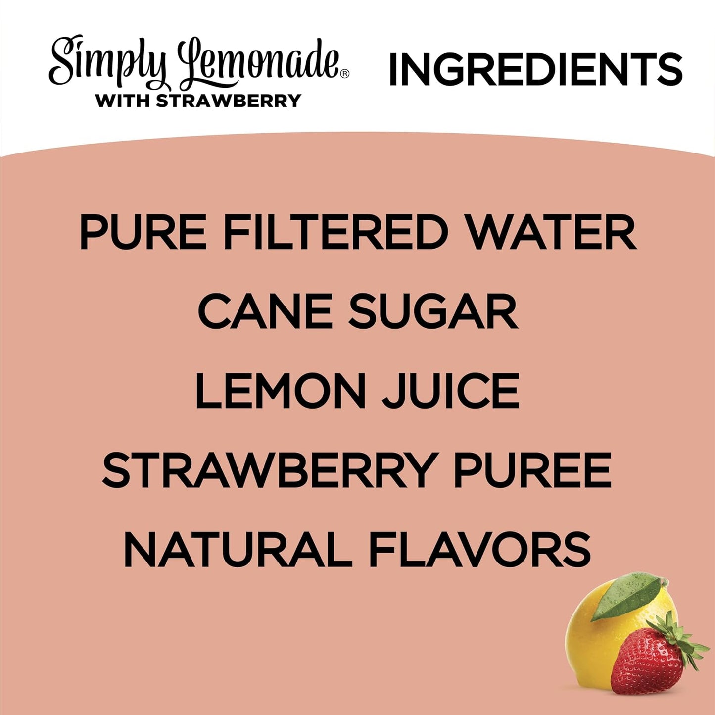 Simply® Lemonade with Strawberry, 52 Fl Oz Bottle - 4PACK