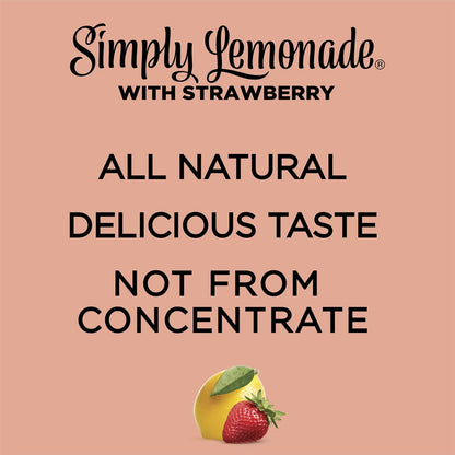 Simply® Lemonade with Strawberry, 52 Fl Oz Bottle - 4PACK