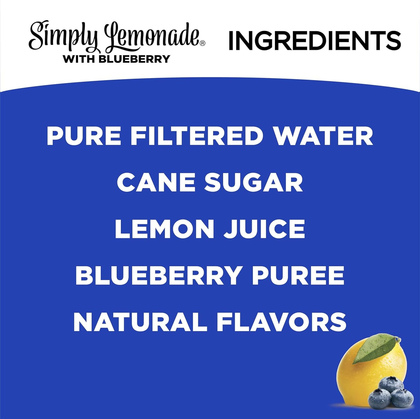Simply® Lemonade with Blueberry All Natural, 52 Fl Oz Bottle - 4PACK