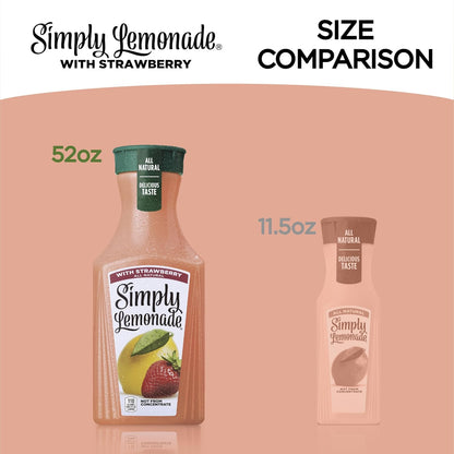 Simply® Lemonade with Strawberry, 52 Fl Oz Bottle - 4PACK